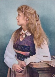 Swedish girl with long hair and costume