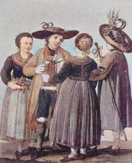 group of wedding people in traditional dress from the Styria
