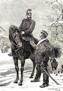 Soldat versteckt eine gestohlene Weihnachtsgans vor seinem Vorgesetzten