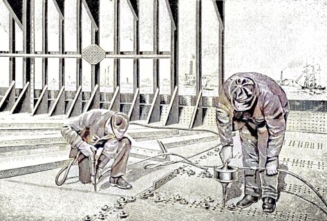 Drilling machines with compressed air drive in 1895