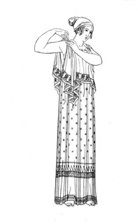 woman's chiton while dressing