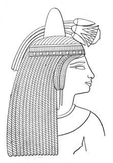 ancient egypt Lady head with lotus flowers
