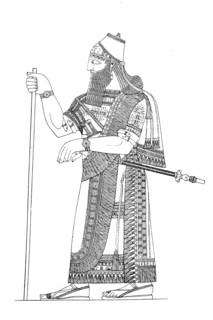 Assyrian king in full regalia