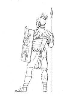 Roman soldier with rails armor