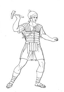 Roman soldier with rails armor