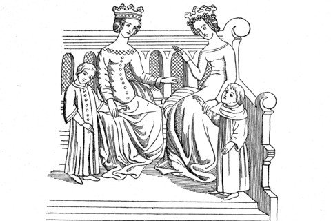 French ladies in tight costume