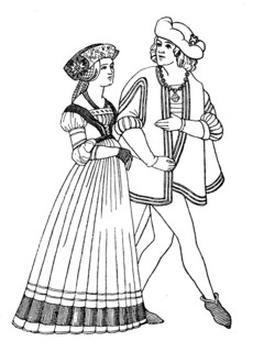 noble german costume at a wedding in Nuremberg