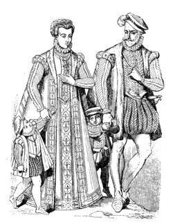 Noble french costume in the year 1565