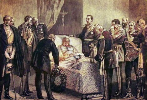 Kaiser Wilhelm auf dem Sterbebett