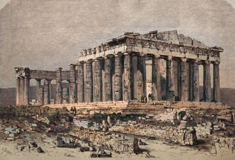 Die Ruinen des Parthenon in Athen im Jahre 1880