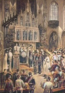 Ritterschlag in der deutsch-Ordenskapelle in Wien
