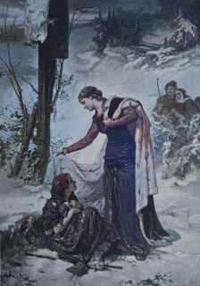 Landgräfin Elisabeth von Thüringen mit einer Bettlerin. Landgräfin Elisabeth von Thüringen