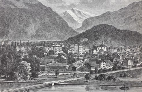 The town of Interlaken in Switzerland