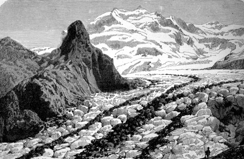 Glaciers and moraines of Monte Rosa
