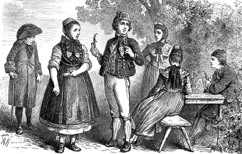 People in traditional costume from the district of Kurhessen