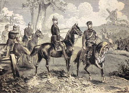 Crown Prince Frederick William and Prince Frederick Charles as referees at the Imperial maneuvers of Berlin in autumn 1876