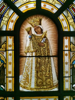 Glasbild mit der Mutter Gottes