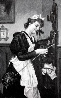 Maid uses the telephone on January 1 for a New Year's greeting