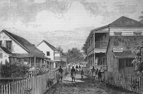 Street in Apia on the Samoa Islands