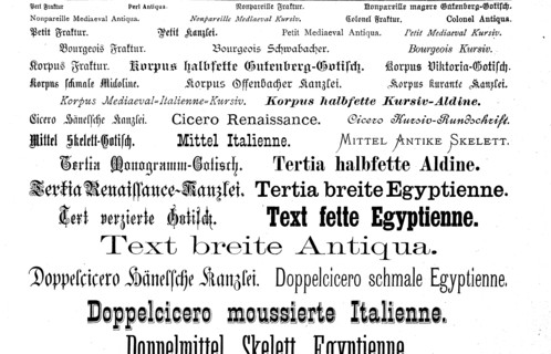 various fonts