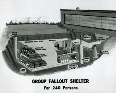 Group Fallout Shelter Design distributed by the US Office of Civil Defense
