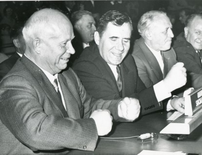 Nikita Khrushchev and  Andrei Gromyko