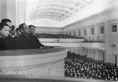 Sung sits with the Korean delegation