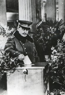 Joseph Stalin voting in Moscow