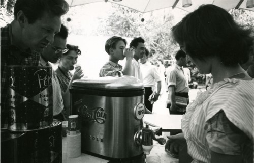 Pepsi is being served to Russian visitors, 1959