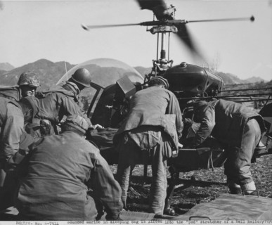 Injured marine evacuated by helicopter