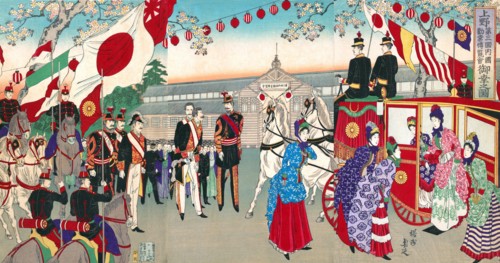 Visit of the Empress to the Third National Industrial Promotional Exhibition at Ueno Park