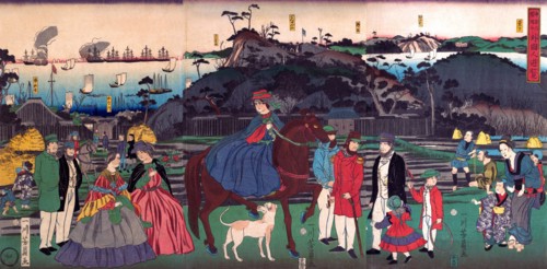 Foreigners Visiting the Famous Site of Mt. Gongen in Kanagawa