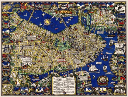 A map of Boston decorative AND historical