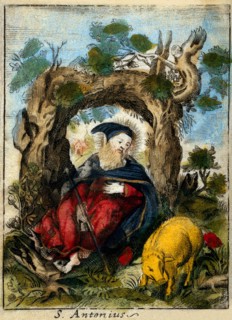 Saint Antony Abbot with a pig