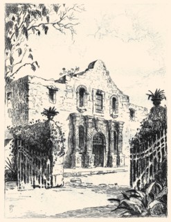 Etching of the Alamo