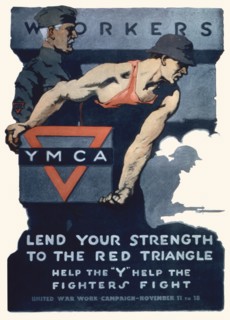 Workers. Y.M.C.A. Lend your strength to Red triangle