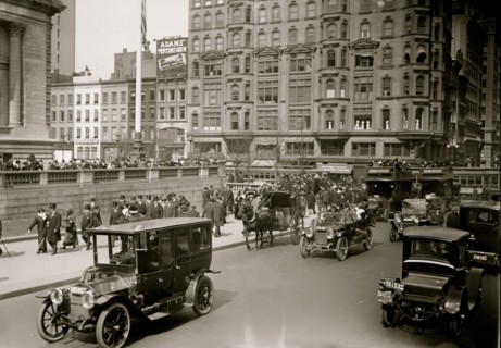 Cabs on Fifth Avenue, Easter day 1913