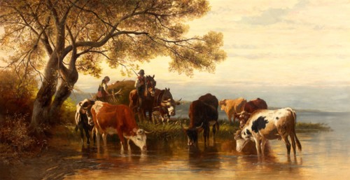 Landscape with Peasants and Cattle, 1880