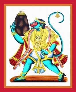 Hanuman standing in pratyalidha