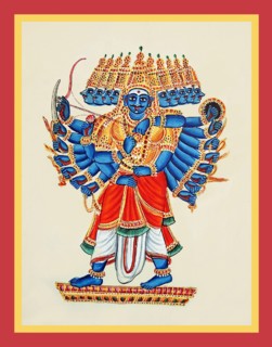 Rava?a with ten heads and twenty arms