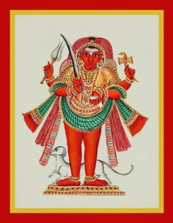 Bhairavastands in samabhanga on a low pedestal