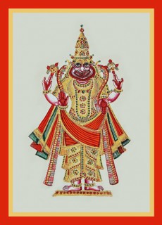 ParasuRama stands with an axe and a lotus