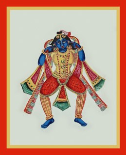 Krishna pulling his earlobes to beg for forgiveness