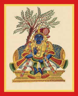 Nammalvar seated cross-legged on a throne