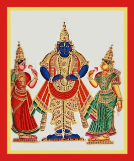 Vithobastands flanked by his two consorts