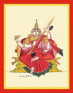 Four-armed, fair-complexioned Sarasvati