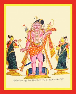 Shiva holding the damaru and the mriga