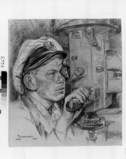 Submarine Officer At Periscope Art