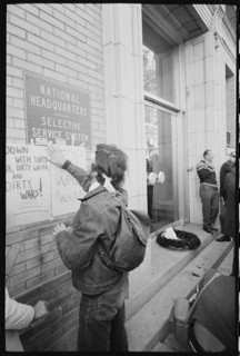 Protest Signs Outside Selective Service