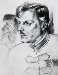 Portrait of Kliment Vorochilov by Yury Annenkov, Moscow, 1923
